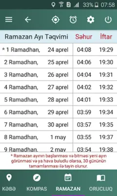 Namaz Vaxtları android App screenshot 2